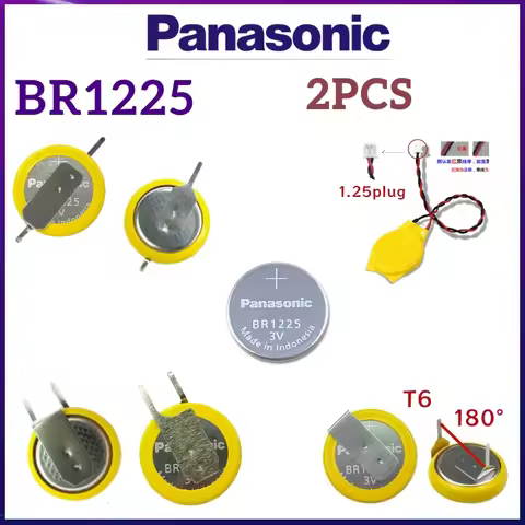 2PCS Original Panasonic BR1225/HBN with plug with solder legs wide temperature PLC main control boar