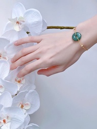 天然危地馬拉翡翠平安扣S925銀手鍊