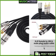 0.3/1.5/3 M XLR Female To Dual RCA Audio Frequency XLR Female To 2RCA Male Plug Gold-plated Y-type