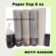 - Paper Cup 8oz 50pcs Plain Patterned coffee Paper Cups Heat Resistant 240ml Straw Lid / Paper cup w