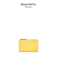 Braun Buffel Fleur 2 Fold 3/4 Wallet With External Coin Compartment In Yellow Freesia