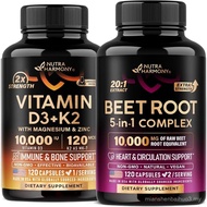 NUTRAHARMONY Vitamin D3 K2 & Beet Root Capsules