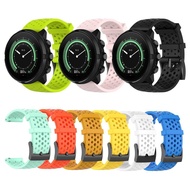 24mm Silicone Watch Band for Suunto 9/7/D5/Spartan Sport/Wrist HR Sport Breathable Strap Watchband B