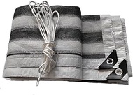 Sun Shade, Gazebo Canopy Shading Net, HDPE Grey Stripe Sun Sail, Anti-UV Shading Rate 95% with Reinf