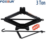 Foxsur  Heavy Duty Scissor Jack Car Repairing Tool Tyre Repair Workshop 3 Ton Jek Kereta Repair Tukar Tayar 地板千斤顶