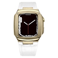 สาย สำหรับ Apple Watch SE2 9 8 สายนาฬิก 44mm 45mm แท้สายหนัง สายพร้อมเคสสำหรับ iWatch Series 9 8 7 6