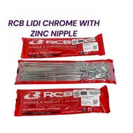 RCB Spoke Chrome 150/ 157/ 161/ 163/ 172/ 180/ 184x9 Racing Boy Rim Spokes And Nipples Alloy Lidi Sp