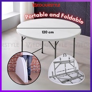 Vedourstyle Round Foldable Table Multipurpose Portable Table Catering Buffet Outdoor Meja LipatBulat