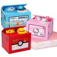Pokémon Pikachu & Doraemon & Hello Kitty Themed Electric Coin Bank - Fun Animated Stealing Money Pig