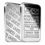 Johnson Matthey 1 oz .999 Silver Bar BU (in sealed protective plastic)