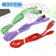 EZRA 1 meter Macaroon 2.4A Quick USB Charging Data Cable Silicone Charger for Micro / Type C / iPh