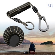 All Coiled Tether Carabiner Multipurpose Tools Anti-Lost Stretch Cord for Fishing