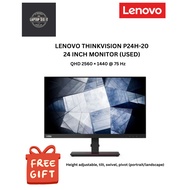 Lenovo ThinkVision P24h-20 24" QHD IPS Monitor | Type-C + HDMI + DP + LAN Port (USED GRADE A)