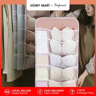 30Grids Underwear Storage Bag Foldable Wardrobe Bra Organiser Hanging Double-Sided Panties Organiser