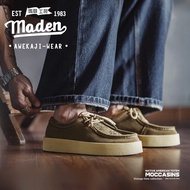 MADEN รองเท้าโมคาซินย้อนยุคแบรนด์รองเท้าจิงโจ้รองเท้าหนังลำลองสไตล์เงินแบบใหม่ Navajo แบบเก่าฤดูใบไม