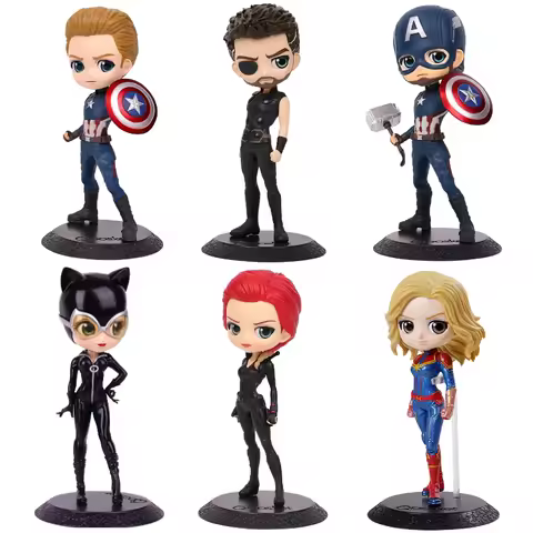bandai original Banpresto Qposket Avengers Captain America Black Widow Thor PVC Fine Collection Figu