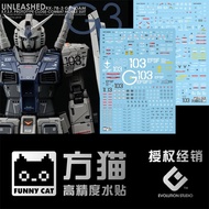 ️ EVO FUNNY CAT Decal PG 1/60 UNLEASHED RX78-2 G3 1 Set Has 2 Sheets Blacklight Glow