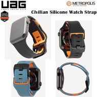 UAG สายซิลิโคน Apple Watchชุดนาฬิกาสปอร์ตสำหรับ Apple Watch ขนาด45/41มม. 38/40มม. 42/44มม. สายซิลิโคน Apple S6 /Se/1/2/3/4/5พร้อมสายเคส TPU