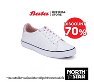 Bata บาจา ยี่ห้อ North Star รองเท้าสนีกเกอร์ รองเท้าผ้าใบ รองเท้าผ้าใบพื้นแบน สำหรับผู้หญิง รุ่น Promot สีขาว 5311016