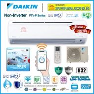 Daikin R32 Non Inverter Air Conditioner ((Gin Ion Blue Filter)) 1.0hp - 3.0hp Non Inverter Aircond FTV-P Series | FTV28PBV1MF / FTV35PBV1MF / FTV50PBV1MF / FTV60PBV1MF / FTV85PBV1MF ((WiFi-Smart Control)) R32 Non Inverter Wall Mounted Air Conditioner