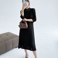 93180 One Size (45-75kg) Spring New Chinese Style Improved Qipao Heavy Texture Slimming Pleated Dres