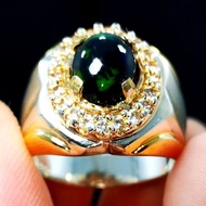 CASH ON DELIVERY KALIMAYA BLACK OPAL MEN'S RING STONE ELEGANT LUXURIOUS READY TO WEAR