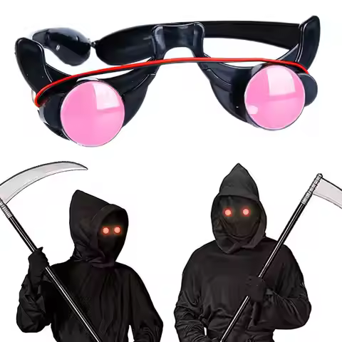 Halloween Light-Up LED Eyewear Anime Role Playing Props Funny Novelty Luminous Glasses Red Eyes Cosp