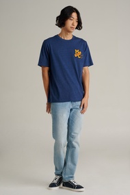 Mc JEANS เสื้อยืดแขนสั้นผู้ชาย คอกลม สีน้ำเงิน MTTZA48 ทรง Regular Fit (เรกูล่า ฟิต) เนื้อผ้า 100% ค