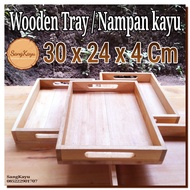 Wooden Tray + handle 30x24x4cm Wooden Tray multipurpose Wooden box senda