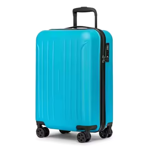 Carry on luggage 22x14x9 Airline Approved Suitcase Hardshell With Double Spinner Wheels, PC+ABS TSA