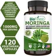 Biofinest Moringa Leaf 1000mg Supplement - Antioxidant Superfood Powder- Energy Skin Blood Sugar Imm