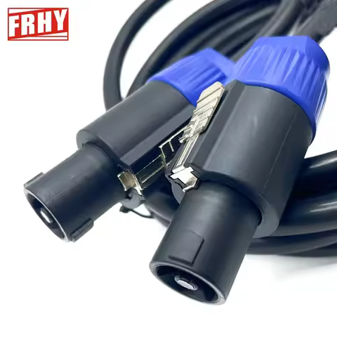 2X1.5mm² Male Speakon to Speakon Cables Professional Gauge AWG Audio Cord for DJ/PA Systems Twist Lo