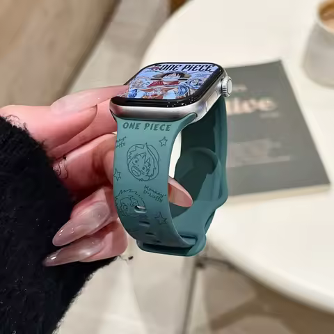One Piece Luffy For Apple Watch Band Silicone 38mm 40mm 41mm 42mm 41mm 45mm 46mm Anime Zoro Nami Wat