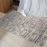 Calvin Klein Rush Modern Abstract Ivory/Grey 2'2" x 3'9" Area Rug, (2' x 4')