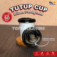 Nesto Paper Cup Lid 6.5 Oz 8 Oz 9Oz Plastic Lid for Warm Brown Coffee Paper Cups, 50 Pcs
