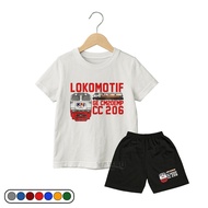 CHILDREN'S LOCOMOTIVE T-SHIRT SET CC206 BOYS' TRAIN CLOTHES SOFT MATERIAL