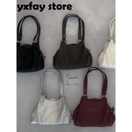 Korea ason Stray Bag Blogger Same Style 24FW Leather mini Motorcycle Shoulder Armpit Bag Large Capac