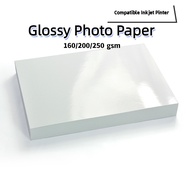A4 Glossy Photo Paper 160/200/250gsm Inkjet Printing 20/50 sheets