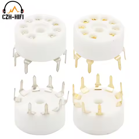 9Pin B9A Tube Socket PCB Mount B9A Ceramic Valve Socket For 12AX7 12AU7 ECC82 5670 E88CC ECC83 Vinta