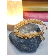 Gelang Tangan Batu Asli citrine ikat suasa sadur
