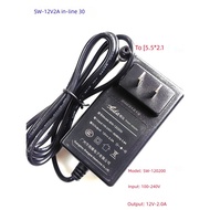 travel adapter ugreen charger Yuda 12V2A in-line computer monitor power adapter FSW-120200 wall plug