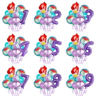 [SG Seller] 10pcs Little Mermaid Ariel 32inch Number Foil Balloon Large Number Mermaid Theme Party F