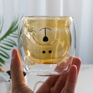 EZShopping Aesthetic Double Wall Bear Glass 250ml - CIQ38