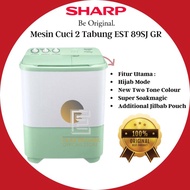 Sharp Mesin Cuci 2 Tabung Est 89Sj Gr 7.5Kg/Est89Sjgr/Es T89Sj