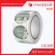 CSCK09 - D2.5 cm - 1 Roll of 500 round thank you stickers, thank you stickers, thank you stickers