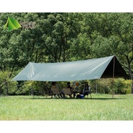 WOYEAH 6 x 4.4m Black Coating Flysheet Trap Anti-UV UPF50+ Windproof Sunproof Waterproof  Shelter Canopy