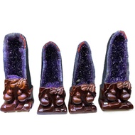 Uruguay Amethyst Cave Crystal Cluster Cornucopia Money Bag Opening Gift Feng Shui Ornaments
