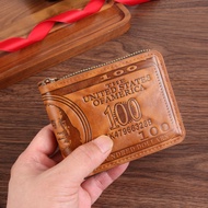 Money Retro Hot-Pressed US Dollar PU Money Zipper Short Change 25.11.25