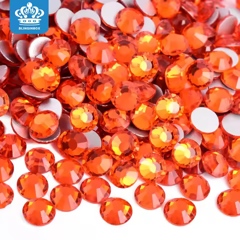 SS3-SS30 Hyacinth Orange Nail Art Rhinestones Glitters Strass Glass Rhinestones for Nails for 3D Nai
