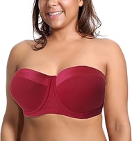 Women's Strapless Bra 34-46 C/D/DD/E 1/2 Cup Seamless Plus Size Balconette Bra H059